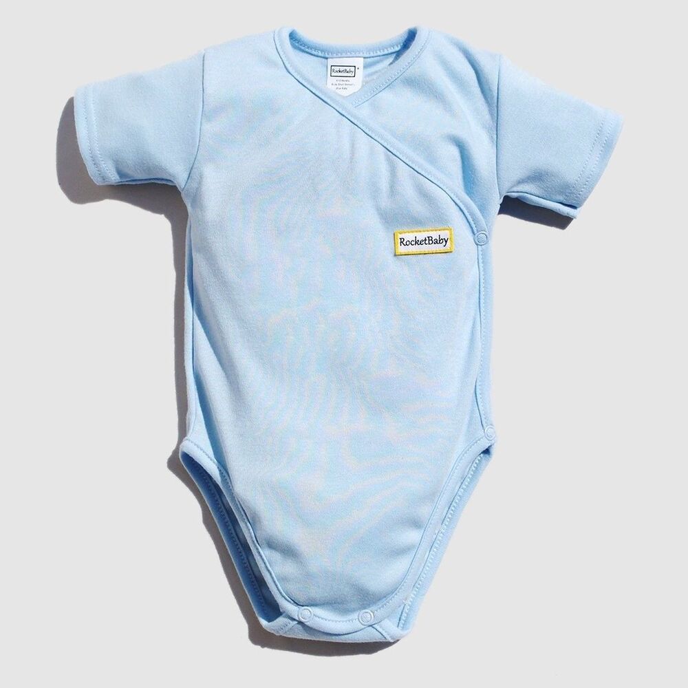 ROCKETBABY Bodysuit Kimono Short Sleeve Baby Blue